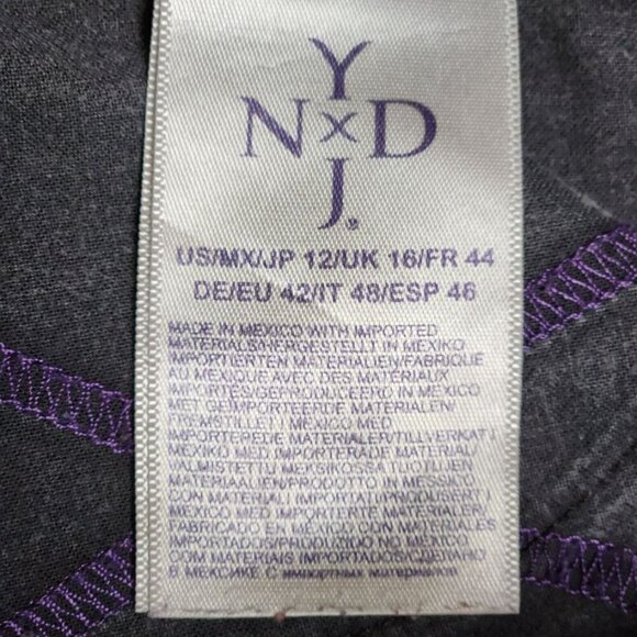 NYDJ Lift and Tuck Denim Jeans Women's 12 Blue Dark Wash Mid Rise Hemmed - Picture 9 of 10